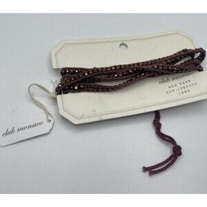 Club Monaco Wrap Bracelet In Burgundy Wine New